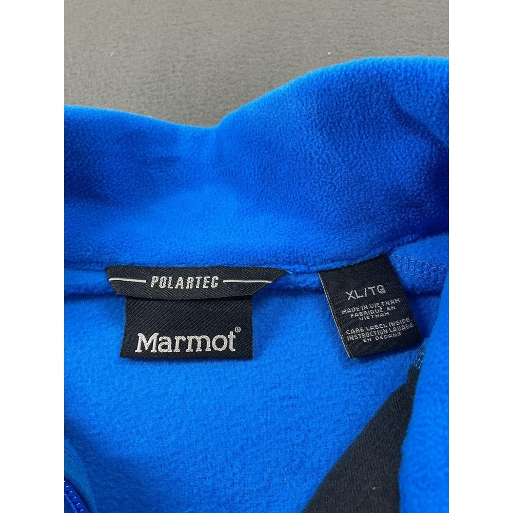 Marmot Jacket Mens XL Blue Polartec Fleece Full Zip Drawcord Hem Pockets Outdoor - Picture 2 of 12